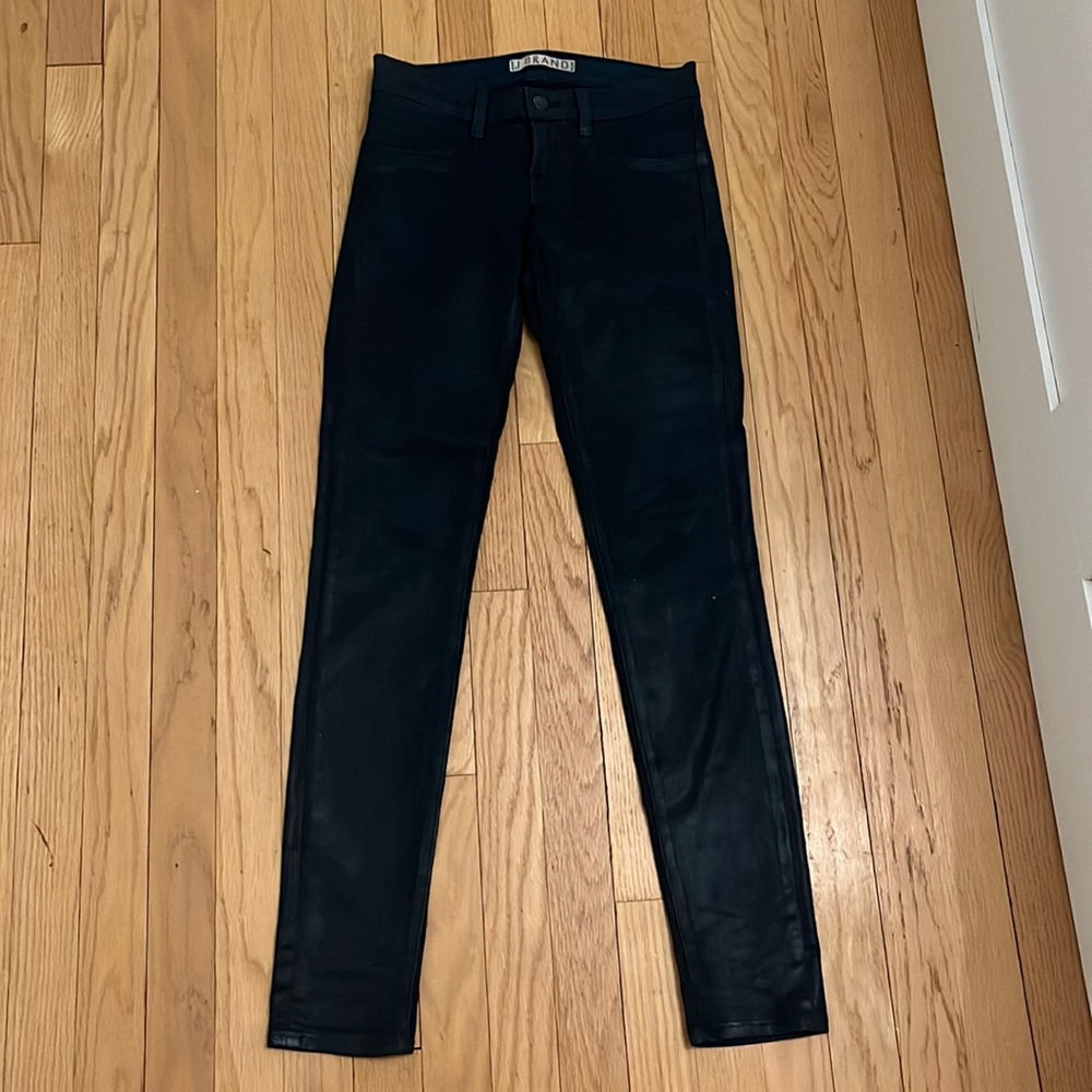 J Brand Navy Blue Coated Skinny Jeans